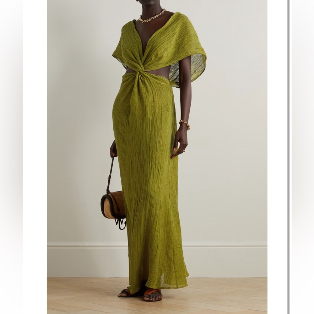 NWT Elegant Olive Green Maxi Dress